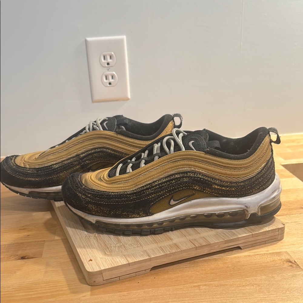 Nike Air Max 97 Black and Gold Shoes